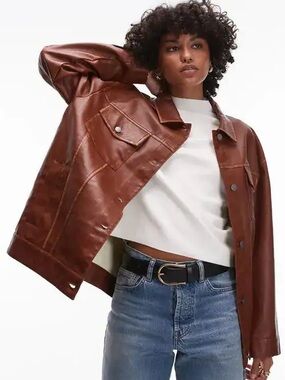 Topshop faux leather jacket